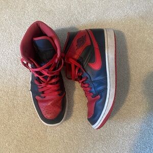 Jordan Red and Black High-Top Sneakers